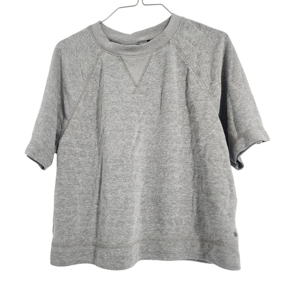 Prana Gray Short Sleeve Top Boxy Womens Size Small S